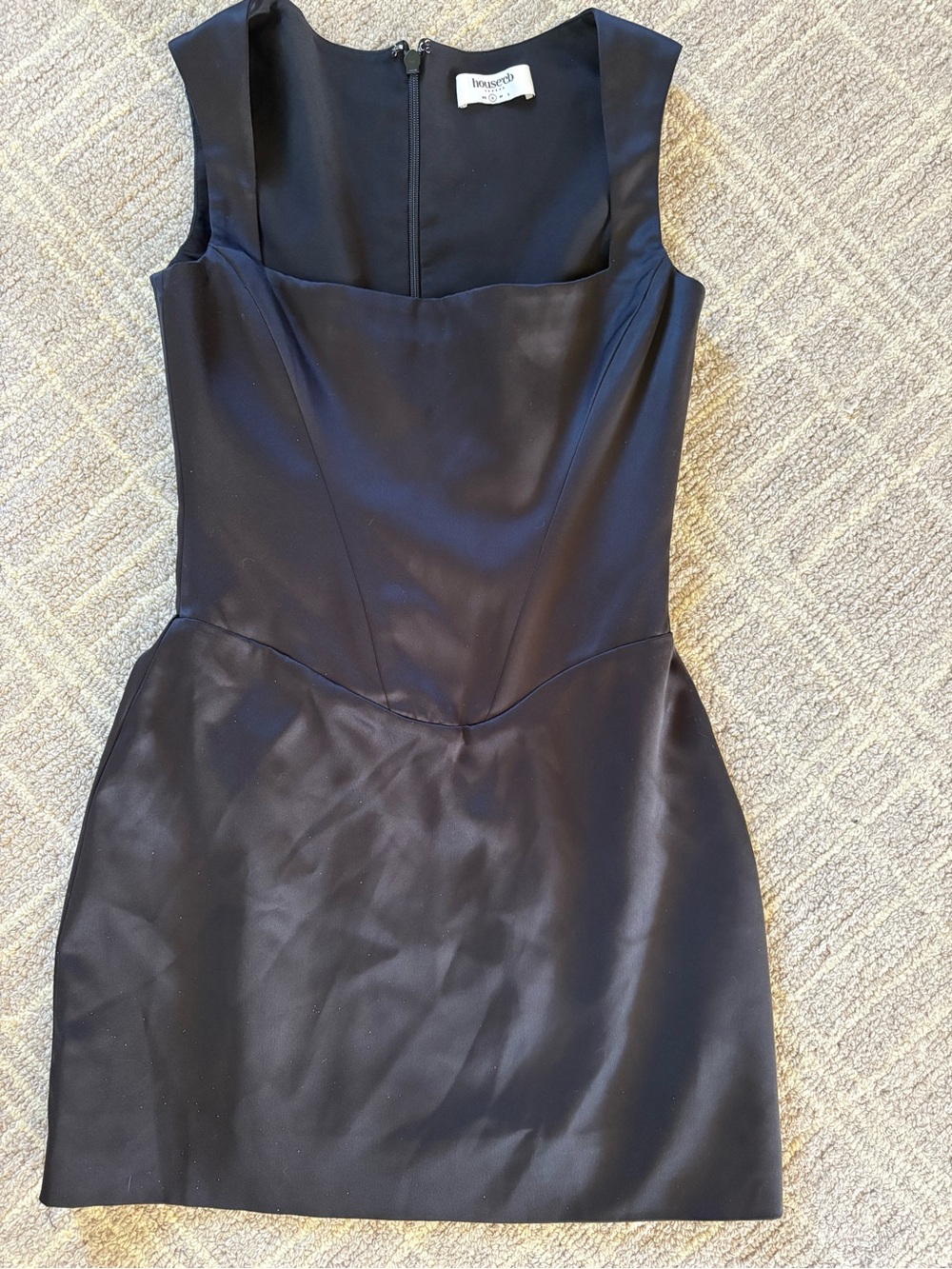 House of CB Black Square-Neck Bodycon Mini Dress size small - Picture 8 of 10